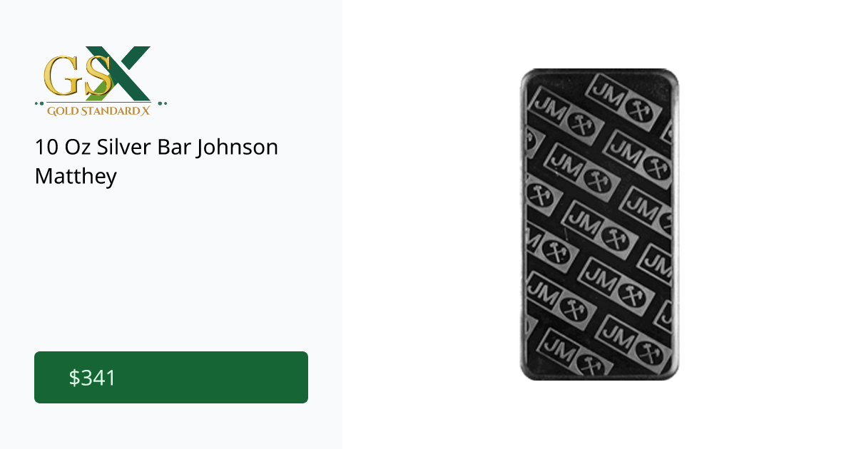 10 Oz Silver Bar Johnson Matthey | GoldStandardX