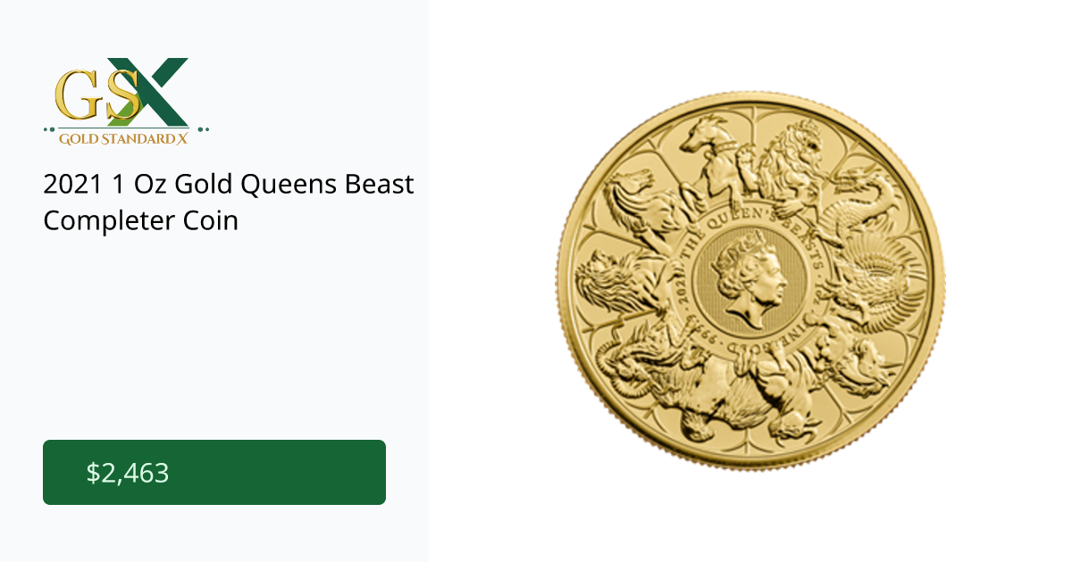 2021 1 Oz Gold Queens Beast Completer Coin | GoldStandardX